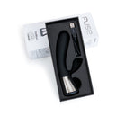 OhMiBod Fuse Interactive Dual Stimulator Black in its packaging with USB charging cable.