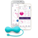 OhMiBod Lovelife Krush Smart Kegel Exerciser Turquoise with smartphone app interface