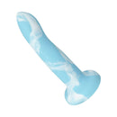 Adam & Eve Wonder Liquid Silicone Dildo Blue, featuring a soft blue-and-white ombre design, ideal for versatile play.