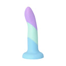 Adam & Eve Bliss 6.5 Inch Liquid Silicone Dildo in soothing ombre colors.
