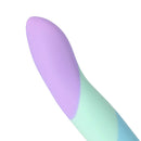 Adam & Eve Bliss 6.5 Inch Liquid Silicone Dildo in soothing ombre colors with a gently curved tip.