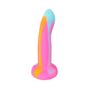 Adam & Eve Whimsy Glow-in-the-dark Dildo in vibrant ombre colors, designed for couples to explore together.