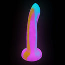 Adam & Eve Whimsy Glow-in-the-dark Dildo featuring whimsical ombre colors and soft glow.