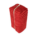 Adam & Eve Eve's Plush Toy Storage Bag in red textured microfiber for discreet organization of intimate items.