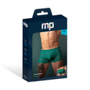 Male Power Ripple Pouch Short Teal M packaging showcasing the men's lace trunks with a ripple pattern in teal.