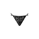Male Power Ripple Micro V String Black L/XL featuring a modern wavy lace texture for comfort and style.