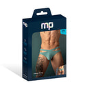 Male Power Eco Cozy Cutout Thong Green S/M packaging showcasing bold design and comfortable fit for men.