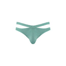 Male Power Eco Cozy Cutout Thong Green L/XL with a minimalist design and bold cutout detail.