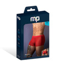 Male Power Mesh 2.0 Mini Short Red Large packaging showcasing bold men's underwear in eye-catching red.