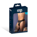 Male Power Mesh 2.0 Bong Thong Black S/M packaging featuring a male model showcasing the thong design.
