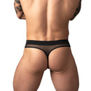 Male Power Mesh 2.0 Bong Thong Black L/XL showcasing a sleek design with a barely-there back and supportive pouch.
