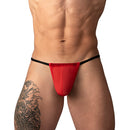 Male Power Mesh 2.0 G-string Red One Size showcasing bold, sheer mesh design and sleek pouch effect.