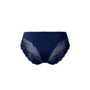 Male Power Sassy Lace Bikini Solid Pouch Navy Small featuring lace detailing and a solid front pouch.