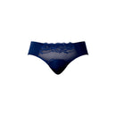 Male Power Sassy Lace Bikini Solid Pouch Navy XL featuring delicate lace and solid front pouch design.