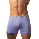 Male Power So Cumfy Gingham Boxer Brief Purple XL showcasing the snug, stylish fit and classic gingham pattern.