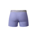 Male Power So Cumfy Gingham Boxer Brief Purple XL back view showcasing the stylish gingham waistband.