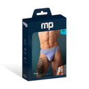 Male Power So Cumfy Gingham Thong Purple L/XL packaging with illustrative design and thong details.