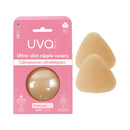 Uva Triangular Nipple Covers Caramel in packaging with two triangular pasties, ideal for discreet coverage under clothing.