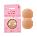 Uva Circular Nipple Covers Caramel in packaging with ultra-slim nipple covers for discreet coverage.