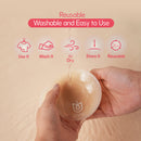 Uva Circular Nipple Covers Caramel being washed as part of their reusable and easy to use design.