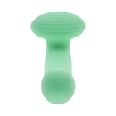 Evolved Meet Me Halfway Double Ended Vibrator Green laid flat showing its unique design for shared pleasure.