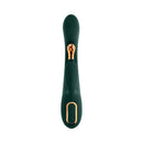 Evolved Golden Goddess G-spot Flicker Vibrator Green with rose gold details and flexible design for dual stimulation.