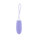 Evolved Energetic Egg Thrusting Vibrating Egg Purple showcasing compact design with a pull string for easy handling.