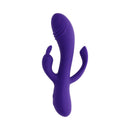 Selopa Triple Tickle 3-point Stimulation Vibrator Purple showcasing its unique design for tri-zone stimulation.