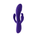 Selopa Triple Tickle 3-point Stimulation Vibrator Purple features a chunky shaft, clitoral rabbit, and flexible anal tail.