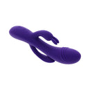 Selopa Triple Tickle 3-point Stimulation Vibrator Purple displayed in a dynamic angle, showcasing its unique design.