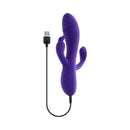 Selopa Triple Tickle 3-point Stimulation Vibrator Purple with USB charging cable, designed for multi-zone pleasure.