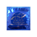 Glyde Ultrathin Latex Condom Blueberry Flavored 12-count packaging showing its sweet blueberry flavor and lubrication.