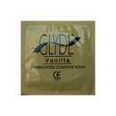Glyde Ultrathin Latex Condom Vanilla Flavored 12-count packaging featuring lubricated condom.