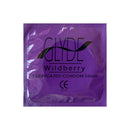Glyde Ultrathin Latex Condom Wildberry Flavored 12-count packaging, showcasing the vibrant wildberry design.