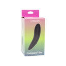 Spectrum Essentials Compact External Vibrator Black packaging showcasing its sleek design and features.