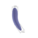 Spectrum Essentials Compact External Vibrator Purple dimensions showing 0.87in x 0.73in size for easy portability and use.
