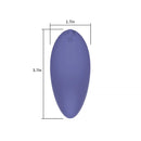 Spectrum Essentials Compact External Vibrator Purple shown with dimensions of 3.7in by 1.7in, ergonomic and palm-sized.