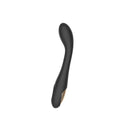 Spectrum Essentials Silicone G-spot Vibrator Black side view showcasing its curved design for targeted stimulation.