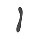 Spectrum Essentials Silicone G-spot Vibrator Black on a white background highlighting its ergonomic design.
