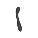 Spectrum Essentials Silicone G-spot Vibrator Black showcasing its curved design and bulbous head for g-spot stimulation.