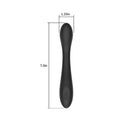 Spectrum Essentials Silicone G-spot Vibrator Black dimensions: 1.25in width, 7.5in length, sleek black design.