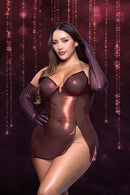 Fantasy Lingerie Hollywood Scarlet Costume Set XL/2XL on model showcasing alluring design and glamorous style.