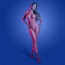 Fantasy Lingerie Glow Want It All Reversible Bodystocking OS in shimmering rhinestone fence net design.