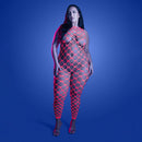 Fantasy Lingerie Glow Want It All Bodystocking Set featuring a model in a dazzling rhinestone bodystocking.