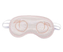 Peach-colored satin Peaches 'n CreaMe Blindfold with embroidered peaches design, offering a flirty and playful sensory delight.