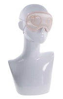 Peach-colored satin Peaches 'n CreaMe Blindfold on mannequin head, showcasing flirty and playful sensory delight.