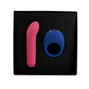 Je Joue Couple's Collection Vibrator Gift Set featuring pink G-Spot Bullet and blue Mio in an elegant box.