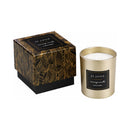 Je Joue Luxury Leather Massage Candle 160g with elegant packaging and gold tin for aromatic skin benefit.