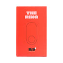 Ily By Je Joue Vibrating Cock Ring packaging featuring a sleek design and bold red color.