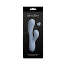NS Novelties Love Notes Unforgettable Dusty Blue Vibrator in elegant packaging with heart design.